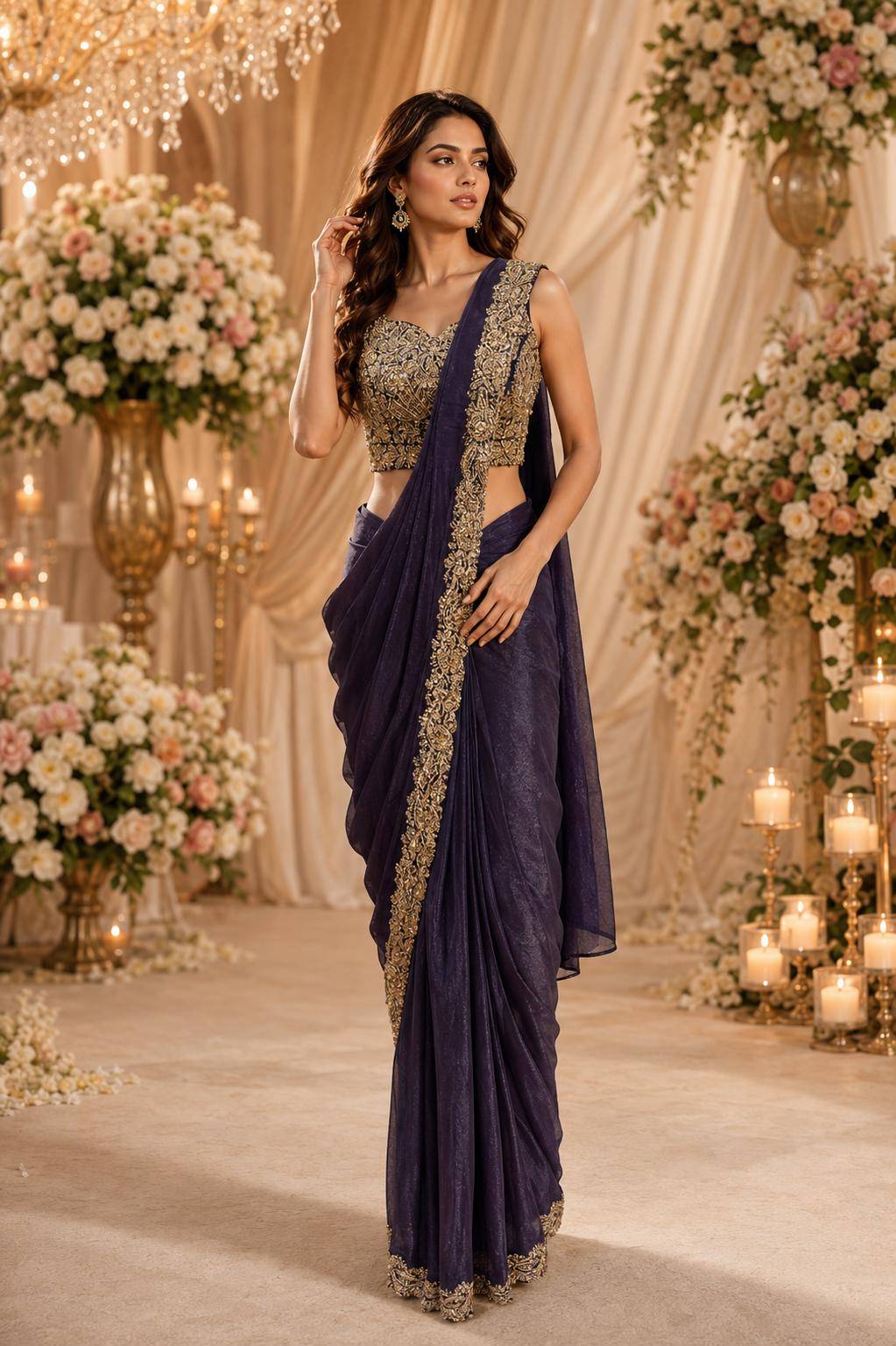 A505 By AMOHA Indian Traditional Wear Collection Fancy Colorful Party Wear Stitched Sarees At Wholesale Price